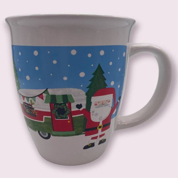 Santa with RV Camper Christmas Mugs Set of 2 - Picture 3 of 6